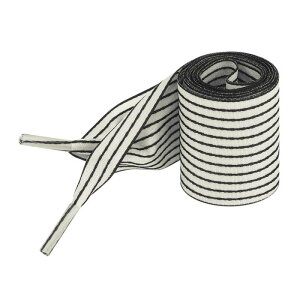 Elerevyo 1 Pair Widened 4 cm Wide Flat Ribbon Shoelaces Stripes Shoe Laces Sneakers Boots Black 140cm/55.1