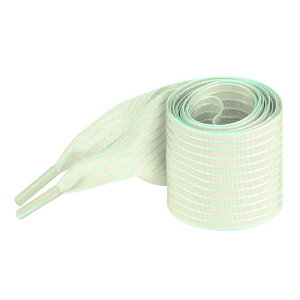 Elerevyo 1 Pair Widened 4 cm Wide Flat Ribbon Shoelaces Stripes Shoe Laces Sneakers Boots Light Green 140cm/55.1