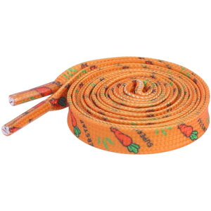 Elerevyo 1 Pair Flat Shoe Laces for Sneakers, 0.31'' Carrot Printed Soft Shoelaces Shoestrings for Casual Hiking Shoes Orange 120cm/47.2