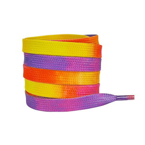Elerevyo 1 Pair Tie-Dye Flat Shoe Laces for Sneakers, 0.31'' Soft Shoelaces Shoestrings for Casual Hiking Shoes Colorful-4 160cm/63.0