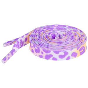 Elerevyo Leopard Shoelaces Multicolor Tie Dye Gradient Shoelace Flat Shoe Strings for Sports Sneakers 2 Pairs Purple 120cm/47.2