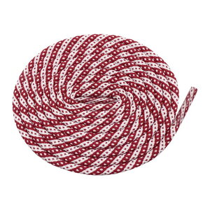 Elerevyo Two-Color Twill Dot Shoelaces, 2 Pairs of Circular Striped Shoelaces for Martin Boots White-Dark Red 120cm/47.2