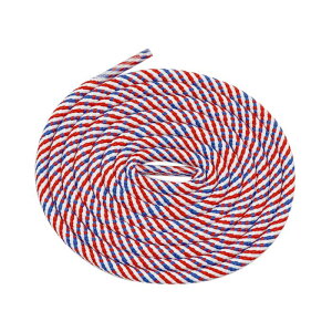 Elerevyo Round Rope Shoe Strings Three-Color Checkered Shoelaces Colorful Shoe Laces for Boots 2 Pairs White/Red/Blue 180cm/70.9"