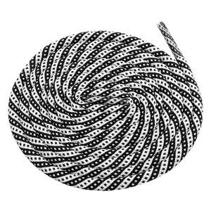 Elerevyo Two-Color Twill Dot Shoelaces, 2 Pairs of Circular Striped Shoelaces for Martin Boots Black-White 120cm/47.2"