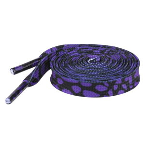 Elerevyo 1 Pair Leopard Print Flat Shoe Laces for Sneakers, 0.31'' Shoelaces Shoestrings for Casual Hiking Shoes Black Purple 160cm/63.0"
