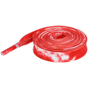 Elerevyo Flat Texture Shoestrings Tie-Dye Shoelaces Printed Shoe Lace for Sneakers Athletic 1 Pair Red -1 120cm/47.2