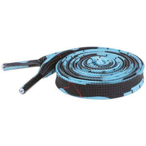 Elerevyo Flat Shoe Strings Irregular Color Blocks Colored Striped Shoelaces for Sneakers Sports Shoes Boots 2 Pairs Black-Light Blue 160cm/63.0"