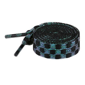 Elerevyo 1 Pair Flat Checkered Shoe Laces, Colorful Metal Wire Braided Shoelaces for Sneakers Boots Black 110cm/43.3