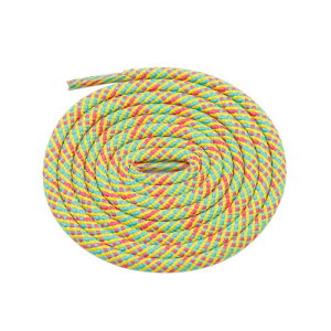 Elerevyo Round Rope Shoe Strings Three-Color Checkered Shoelaces Colorful Shoe Laces for Boots 2 Pairs Yellow/Sky Blue/Magenta 180cm/70.9"