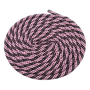 Elerevyo Two-Color Twill Dot Shoelaces, 2 Pairs of Circular Striped Shoelaces for Martin Boots Black-Light Pink 160cm/63.0"