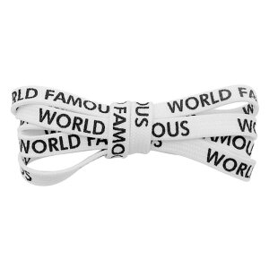 Elerevyo Classic All-Match Thin Shoelaces Text Printed Flat Shoelaces Sneakers Running Sneakers 2Pairs White 140cm/55.1"
