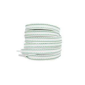 Elerevyo Flat White Shoelaces Colorful Wave Pattern Shoe Laces Strings for Sneakers Sport Shoes 1 Pair Green 140cm/55.1"