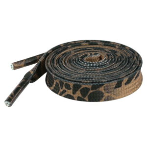 Elerevyo 1 Pair Leopard Print Flat Shoe Laces for Sneakers, 0.31'' Shoelaces Shoestrings for Casual Hiking Shoes Black Brown 140cm/55.1