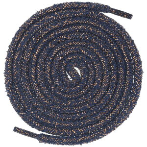 Elerevyo Round Colorful Fashion Shoelaces for Sneakers Gold Wire Bling Shoe Laces Treasure Blue 130cm/51.18