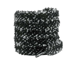 Elerevyo 1 Pair Flat Fuzzy Contrast Color Shoe Laces, 0.47" Wide Fat Soft Fluffy Shoelaces Shoestrings for Sneakers Black White 80cm/31.5"