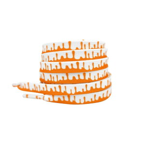 Elerevyo Colorful Shoe Strings Gradient Melted Patterned Shoelaces Shoe Laces for Sneakers 1 Pair White and Orange 140cm/55.1