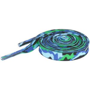 Elerevyo Thin Flat Contrast Color 0.3 Inch Wide Laces Camouflage Shoelaces 1 Pair Navy Blue Camouflage 160cm/63.0