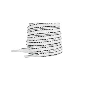 Elerevyo Flat White Shoelaces Colorful Wave Pattern Shoe Laces Strings for Sneakers Sport Shoes 1 Pair Black 120cm/47.2"