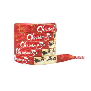 Elerevyo Christmas Flat Shoe Laces for Adults, Men, Him, Women, Teens, Christmas Decorations Shoestrings 1 Pair Christmas 9 140cm/55.1"