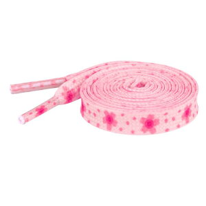 Elerevyo Colorful Floral Printed Flat Shoelaces Sneakers Flower Shoelaces for Casual 1 Pair Pink 140cm/55.1"