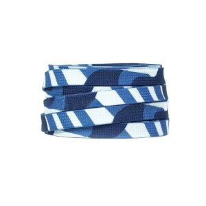 Elerevyo 1 Pair Blue Flat Shoe Laces for Sneakers, 0.31'' Soft Shoelaces Shoestrings for Casual Hiking Shoes Blue Camo 120cm/47.2