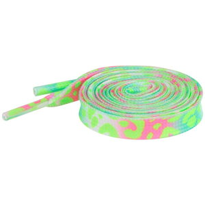 Elerevyo Leopard Shoelaces Multicolor Tie Dye Gradient Shoelace Flat Shoe Strings for Sports Sneakers 2 Pairs Light Green 130cm/51.2"