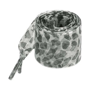 Elerevyo Leopard Print Ribbon Shoe Laces Pattern Flat Wide Lace Shoelaces for Sneakers Gray 130×2.5cm/51.2×1