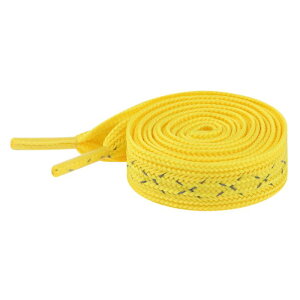 Elerevyo Wide Flat Cross Reflective Shoelace Braided Decorative Rope for Sneakers Skate Boots 2 Pairs Yellow 120cm/47.2