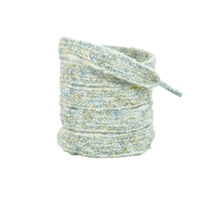 Elerevyo Flat Fluffy Colorful Mixed Color Mohair Shoelaces Widened Fashion Plush Retro Shoe Laces for Sneakers 2 Pairs Light Gray 140cm/55.1