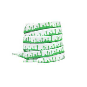 Elerevyo Colorful Shoe Strings Gradient Melted Patterned Shoelaces Shoe Laces for Sneakers 1 Pair White and Green 120cm/47.2