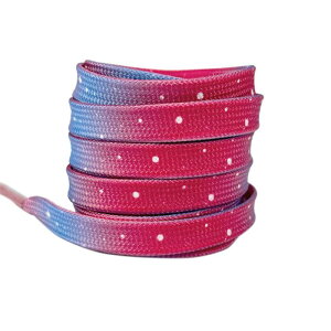 Elerevyo 1 Pair Flat Shoe Laces for Sneakers, 0.31'' Tie-Dye Dots Soft Shoelaces Shoestrings for Casual Hiking Shoes Colorful-4 140cm/55.1
