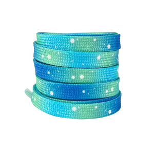 Elerevyo 1 Pair Flat Shoe Laces for Sneakers, 0.31'' Tie-Dye Dots Soft Shoelaces Shoestrings for Casual Hiking Shoes Colorful-10 160cm/63.0