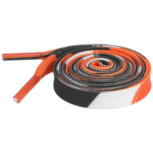 Elerevyo Splicing Printing Flat Shoe Laces Fun Color Pattern Shoelaces for Sneakers Athletic Running Shoes 1 Pair White-Orange-Black 120cm/47.2