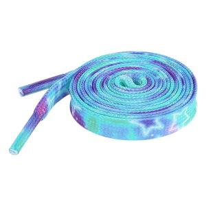 Elerevyo 1 Pair Tie-Dye Stars Flat Shoe Laces for Sneakers, 0.31'' Soft Shoelaces Shoestrings for Casual Hiking Shoes Purple Blue 140cm/55.1
