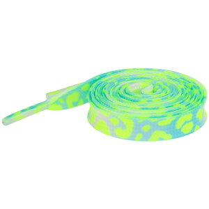 Elerevyo Leopard Shoelaces Multicolor Tie Dye Gradient Shoelace Flat Shoe Strings for Sports Sneakers 2 Pairs Fluorescent Yellow 140cm/55.1