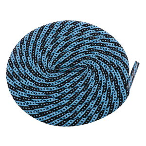 Elerevyo Two-Color Twill Dot Shoelaces, 2 Pairs of Circular Striped Shoelaces for Martin Boots Black-Blue 140cm/55.1