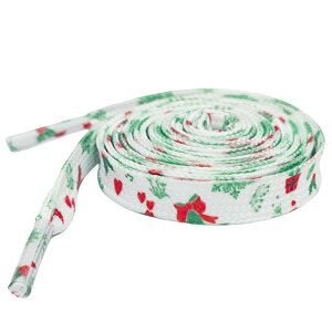 Elerevyo 1 Pair Christmas Flat Shoe Laces for Sneakers, 0.31'' Wide Soft Shoelaces Shoestrings for Hiking Shoes Christmas 1 120cm/47.2"