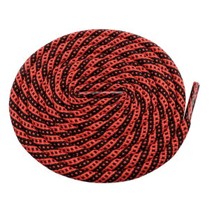 Elerevyo Two-Color Twill Dot Shoelaces, 2 Pairs of Circular Striped Shoelaces for Martin Boots Black-Red 160cm/63.0"