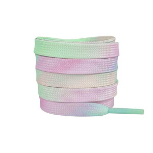 Elerevyo 1 Pair Tie-Dye Flat Shoe Laces for Sneakers, 0.31'' Soft Shoelaces Shoestrings for Casual Hiking Shoes Colorful-3 140cm/55.1