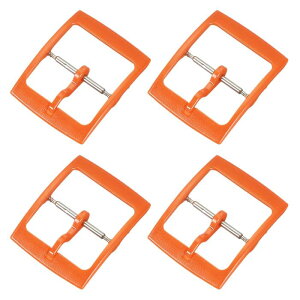 4個の時計バンド交換バックル、16mmプラスチック時計ストラップクラ スプ交換用レザーシリコンナイロンキャンバス時計バンド、オレンジ