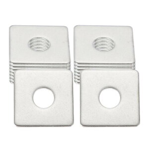 16個 フラットスクエアプレートワッシャー 8MM ID x 25MM OD x 1.5MM厚304ステンレススチールフラットパッドスペーサーガスケット ボルト工場 バスルーム修理店 建設用 シルバー