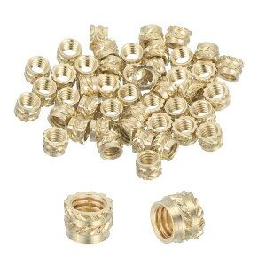 46個のネジ込みインサート、M2.5真鍮ヒートセットインサート、3Dプリントおよびプラスチック材料用女性ノブインサートナット、ノートパソコン電子 製品用、M2.5x3.5x2.5mm