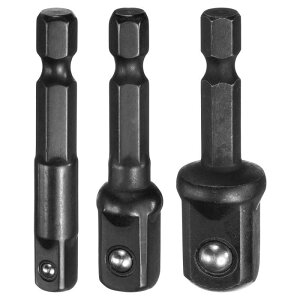 3個セットのインパクトソケットアダプター1/4インチ 3/8インチ 1/2インチ Cr-V鋼製インパクトアダプター、インパクトドライバー、エアインパクトレンチ、ラチェット用