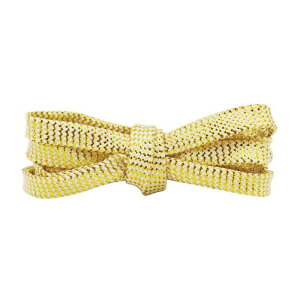 Elerevyo Glitter Shiny Metallic Wavy Flat Shoelaces, Gold Silver Sequin Sparkling Shoestrings Laces for Sneakers 2 Pairs Yellow-Gold 180cm/70.9