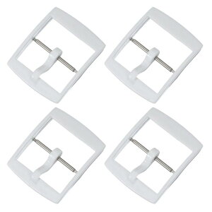 4個の時計バンド交換バックル、20mmのプラスチック時計ストラップクラ スプ、レザー、シリコン、ナイロン、キャンバス時計バンド用の交換用、ホワイト