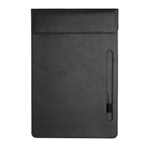 PATIKIL A4レターサイズPUレザークリップボード 9.5"x13.5" ビジネスマグネティックパッドフォリオ ペンホルダー オーガナイザー オフィスフォルダー ライティングボード スタイル3 黒