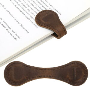 PATIKIL レザー磁気ブックマーク イニシャルブックマークレターlマグネットページマーカー 本を読む男性女性教師リーダー本好きライター ダーク茶色