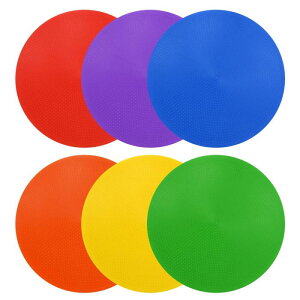 PATIKIL スポットマーカー8" 6個 ノンスリップフロアドットアジリティマーカーフラットフィールドコーンポリドット ダンスサッカーバスケットボールスポーツ用 赤/黄/青/緑/オレンジ/紫