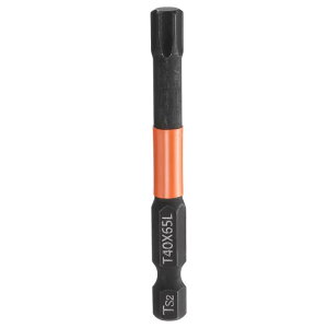T40 トルクスヘッド スクリュードライバービット 2.56インチ(65mm)長 1/4インチ 六角シャンク マグネット付き 穴なし タンパープルーフ 6角スタースクリュードライバードリルビット リン酸塩