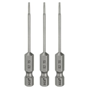 3個T5 トルクスヘッド スクリュードライバービット 1/4" ヘックスシャンク 2.6" (65mm) 長磁気なし穴先タンパープルーフ 6角スタースクリュードライバードリルビット S2鋼工業用パワースクリュ